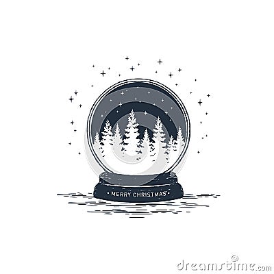 Hand drawn snow ball vector illustration. Vector Illustration