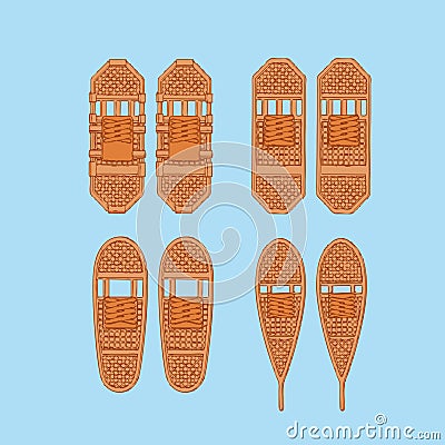 hand drawn snowshoes vector illustration Vector Illustration