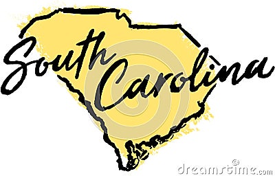 Hand Drawn South Carolina State Design Vector Illustration