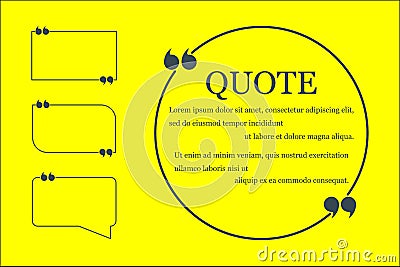 Hand drawn speech bubble on yellow background. Place for quotes and text. Vector illustration Vector Illustration