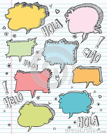 Hand-drawn speech bubbles Vector Illustration