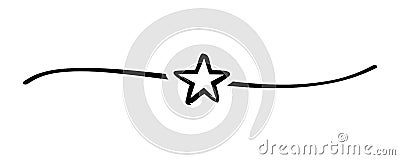 Hand drawn star with cute sketch line Vector Illustration