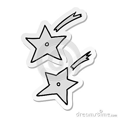 hand drawn sticker cartoon doodle of ninja throwing stars Vector Illustration