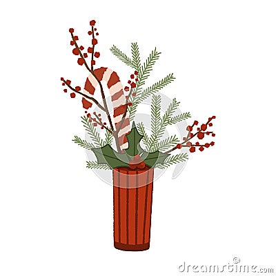 Hand drawn striped red vase Stock Photo