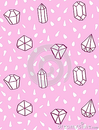 Hand drawn style seamless pattern with diamond shapes. Vector Illustration