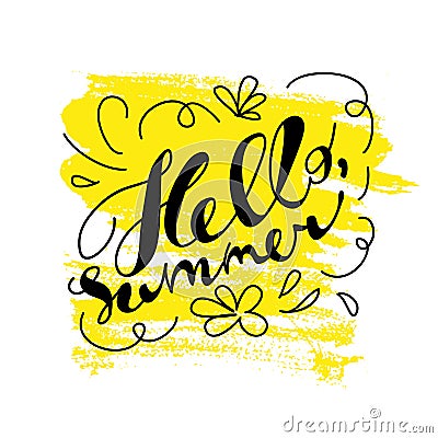 Hand drawn summer card. Vector Illustration