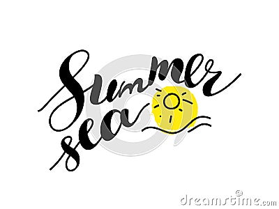 Hand drawn summer card. Vector Illustration