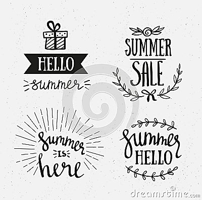 Hand Drawn summer lettering. Summer Holidays lettering for invitation, sale, greeting card, prints and posters. Cartoon Illustration