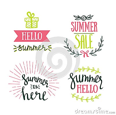 Hand Drawn summer lettering. Summer Holidays lettering for invitation, sale, greeting card, prints and posters. Vector Illustration