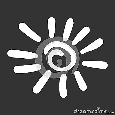 Hand drawn sun icon. Vector Illustration