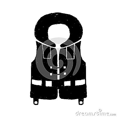 Hand drawn textured diving life vest vector illustration Vector Illustration