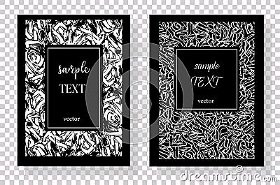 Hand drawn textures made with pen Vector Illustration