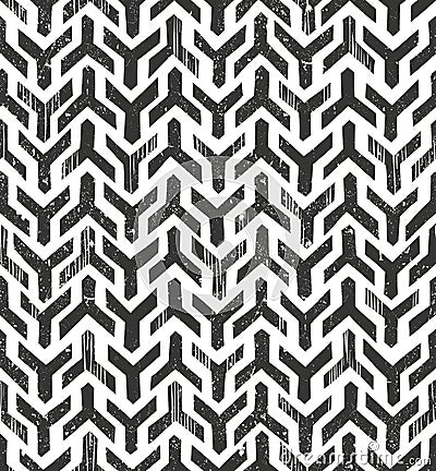 Hand drawn tribal monochrome pattern. Vector Illustration