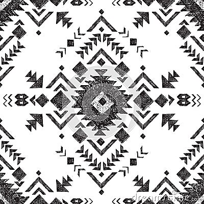 Hand drawn tribal seamless pattern Vector Illustration