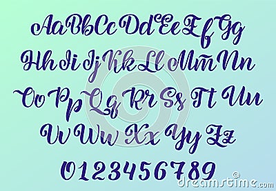Hand drawn typeface. Brush painted letters. Handwritten script alphabet isolated on white background. Handmade alphabet Vector Illustration