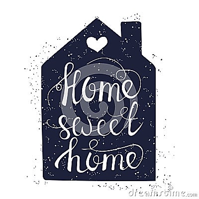 Hand drawn typography poster. Conceptual handwritten phrase Home Stock Photo