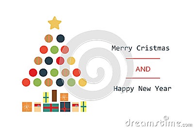 Hand drawn vector abstract Merry Christmas and Happy New Year time vintage cartoon illustrations Vector Illustration