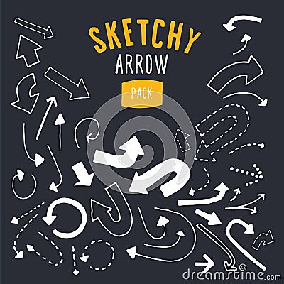 Hand drawn vector arrow set. Vector Illustration