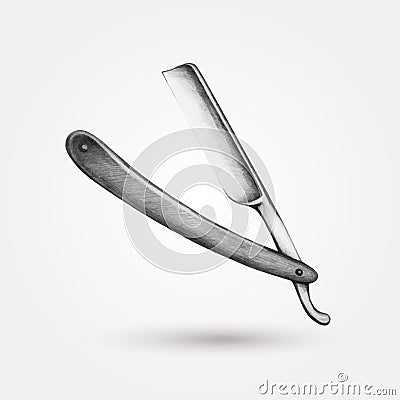 Hand drawn vector barbershop razor symbol Vector Illustration