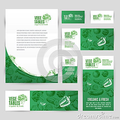 Hand drawn vector corporate template set with Vector Illustration