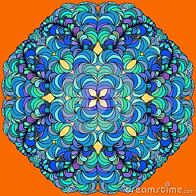 Hand drawn vector doodle mandala Vector Illustration