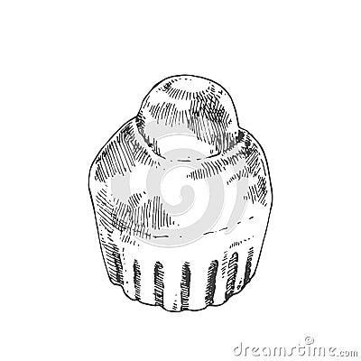 Hand drawn vector french brioche bun illustration Vector Illustration