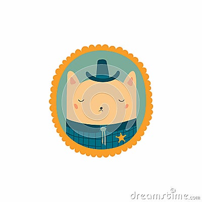 Cute cat portrait Vector Illustration