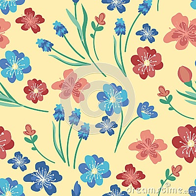 Hand drawn vector illustration. Elegant seamless pattern Vector Illustration