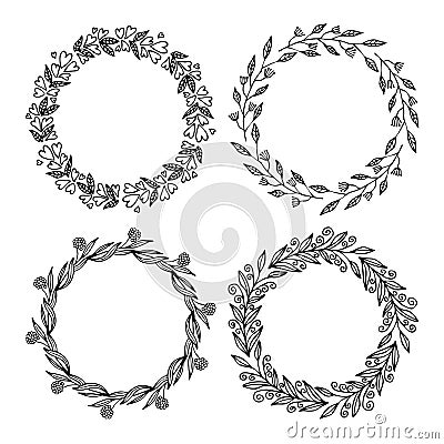 Hand drawn vector illustration - Laurels and wreaths. Design elements for invitations, greeting cards, quotes, blogs, posters and Vector Illustration