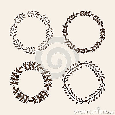 Hand drawn vector illustration - Laurels and wreaths. Design elements for invitations, greeting cards, quotes, blogs, posters and Vector Illustration