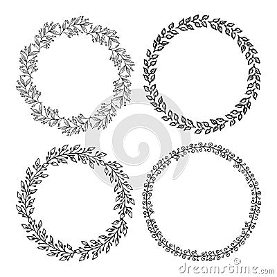 Hand drawn vector illustration - Laurels and wreaths. Design elements for invitations, greeting cards, quotes, blogs, posters and Vector Illustration