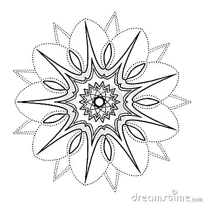 Hand drawn vector illustration. Mandala tattoo. Round Ornamental Vector Illustration