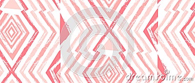 Hand drawn vector Navajo seamless pattern.Aztec abstract geometric print in pastel colors isolated on white background Vector Illustration