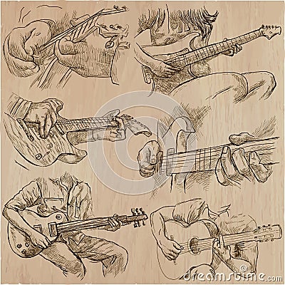An hand drawn collection, vector pack - GUITAR SOLO Vector Illustration