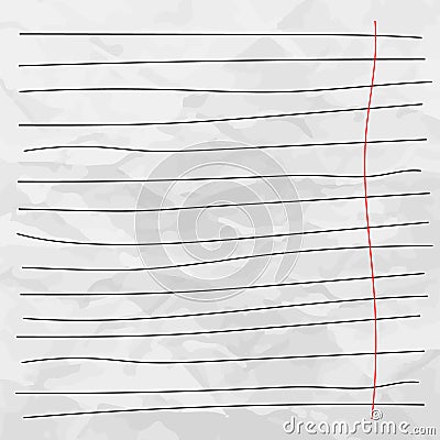 Hand drawn page with lines. Lines on white paper background Stock Photo