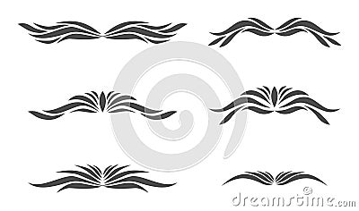 6 hand drawn vectored flourish frames Vector Illustration