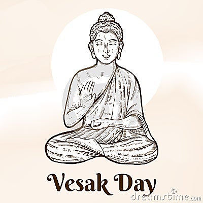 hand drawn vesak day illustration Vector Illustration