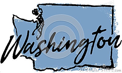 Hand Drawn Washington State Sketch Vector Illustration