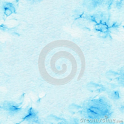 Watercolor bleached blue winter background Stock Photo