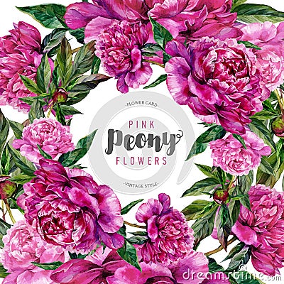 Hand drawn watercolor floral wreath Vector Illustration