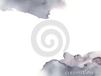 Hand drawn watercolor gray textured frame with empty space for text Stock Photo