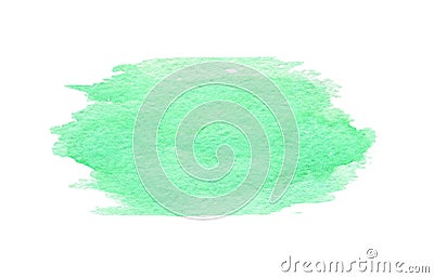 Hand drawn watercolor green texture isolated on the white background Stock Photo