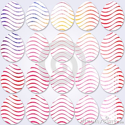 Hand drawn watercolor pattern with Easter eggs. Stock Photo