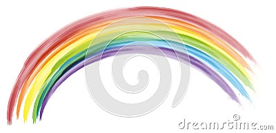 Hand-drawn watercolor rainbow isolated on white background Vector Illustration