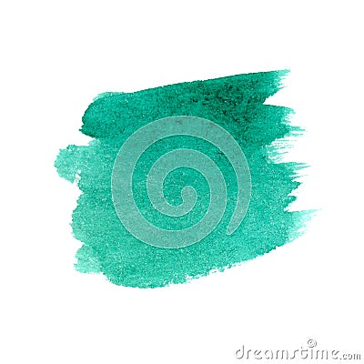 Hand drawn watercolor turquoise stroke Stock Photo