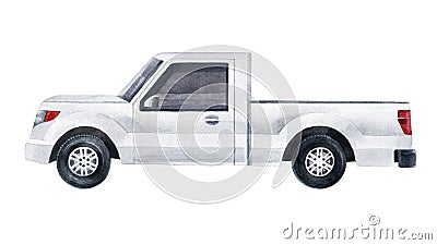White Pickup Truck Stock Photo