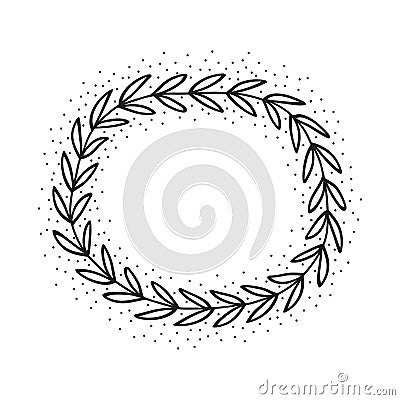 Hand drawn wreath Vector Illustration