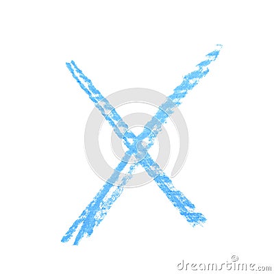 Hand drawn X mark isolated Stock Photo