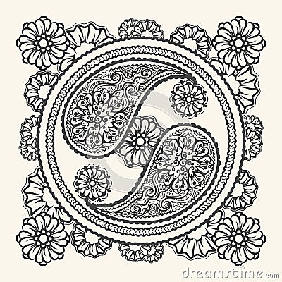 Hand drawn yin-yang sign Vector Illustration