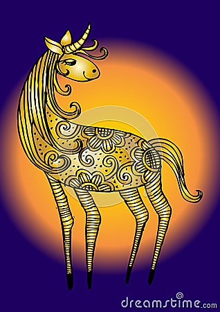 Hand drawn zentangle Ornamental Horse Vector Illustration